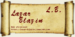 Lazar Blažin vizit kartica